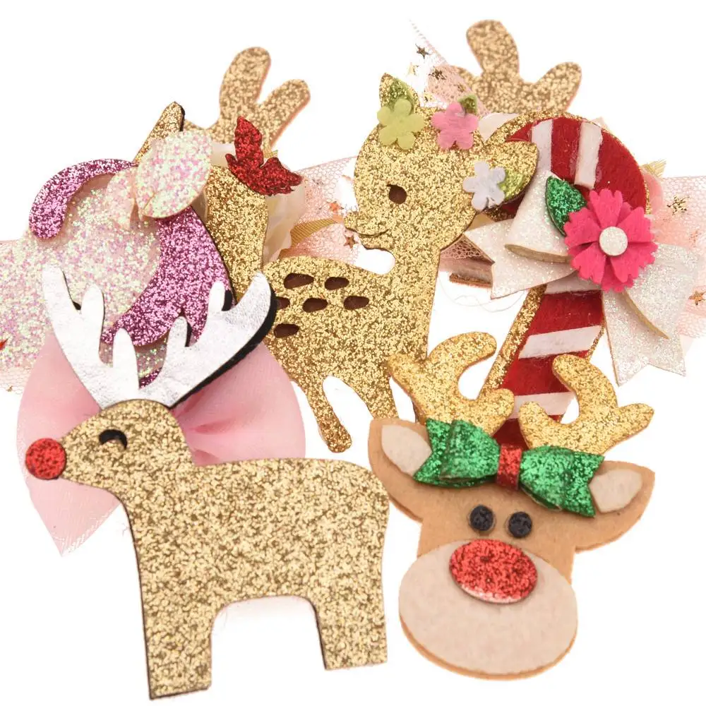 

72PCS unicorn hair accessories christmas hair accessories Boutique appliques DIY Accessory for Headwear No Hair bows Barrette