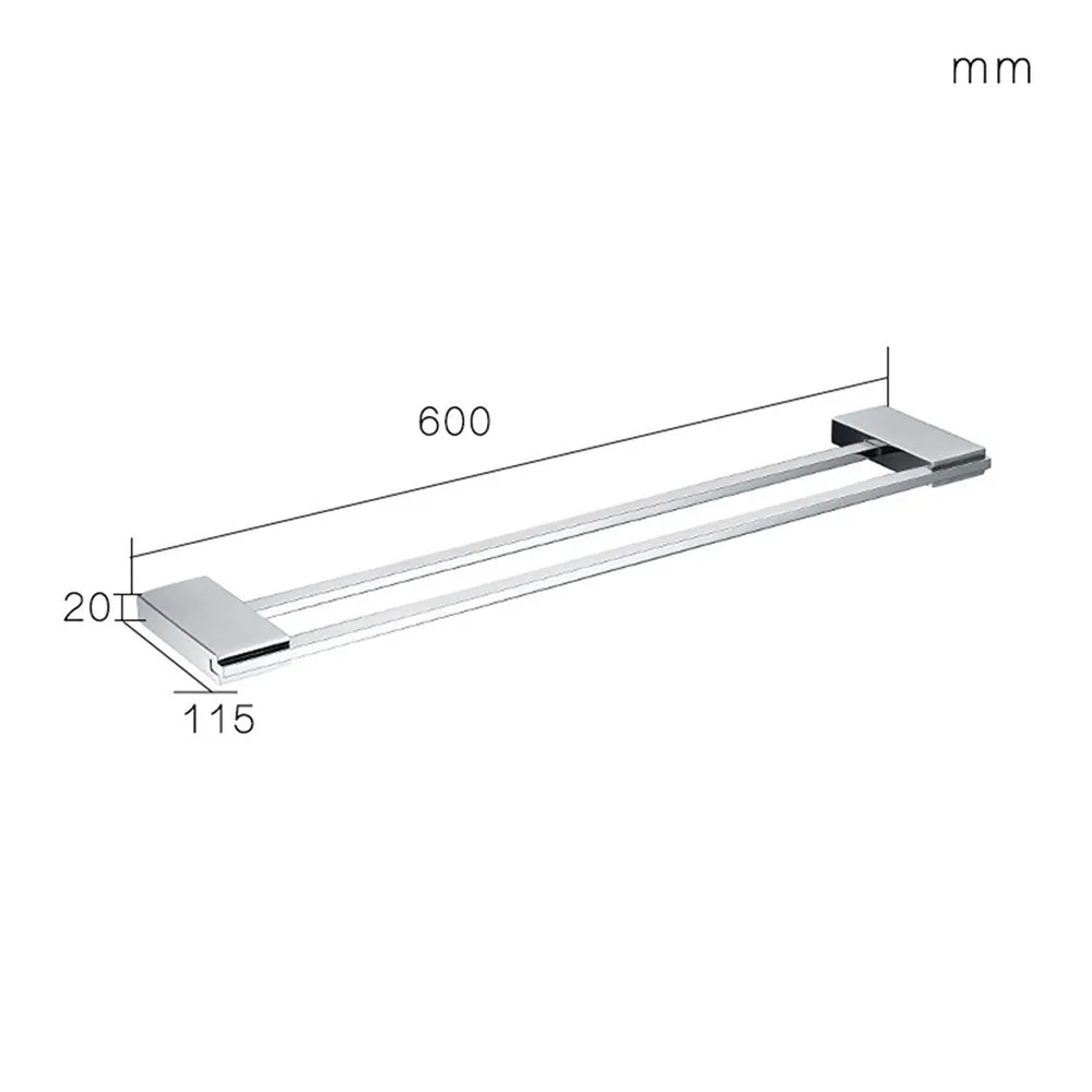 Лейден хром 304 нержавеющая сталь настенный двойной полотенцесушитель 60 см ванная комната Doubel полотенца держатели стойки Ванная комната