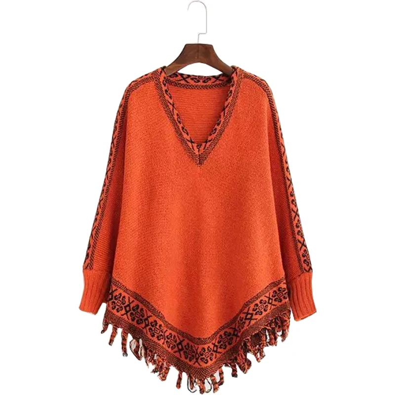 

Sweater women hot pullover jacket spring women's cloak shawl Europe America knit tassel sweaters coat clothing vestidos MMY310