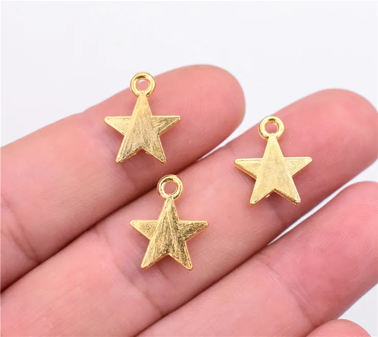 

30pcs 22x13mm Gold Color Plated Star Charms Pendant DIY Handmade Jewelry Accessories