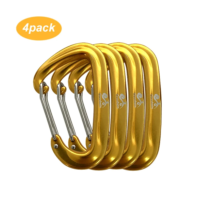 12 kN Spring-Loaded Gate Aluminum D Shape Carabiners Clips Hook for Home, Rv, Camping, Fishing, Hiking, Traveling