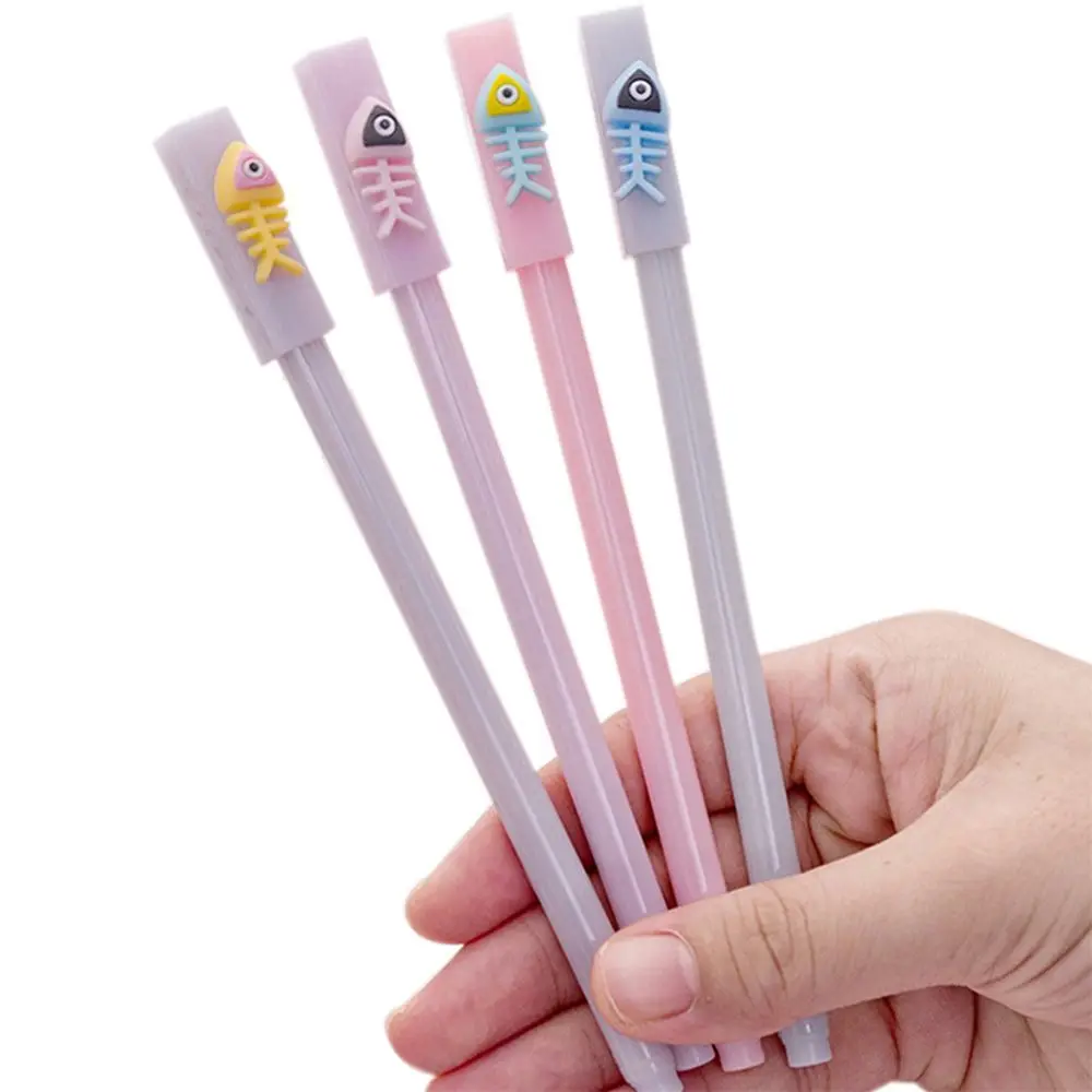 

1pcs New cute fish bone shape cartoon gel pen Needle Neutral pen student personality creative signature pen School Stationary