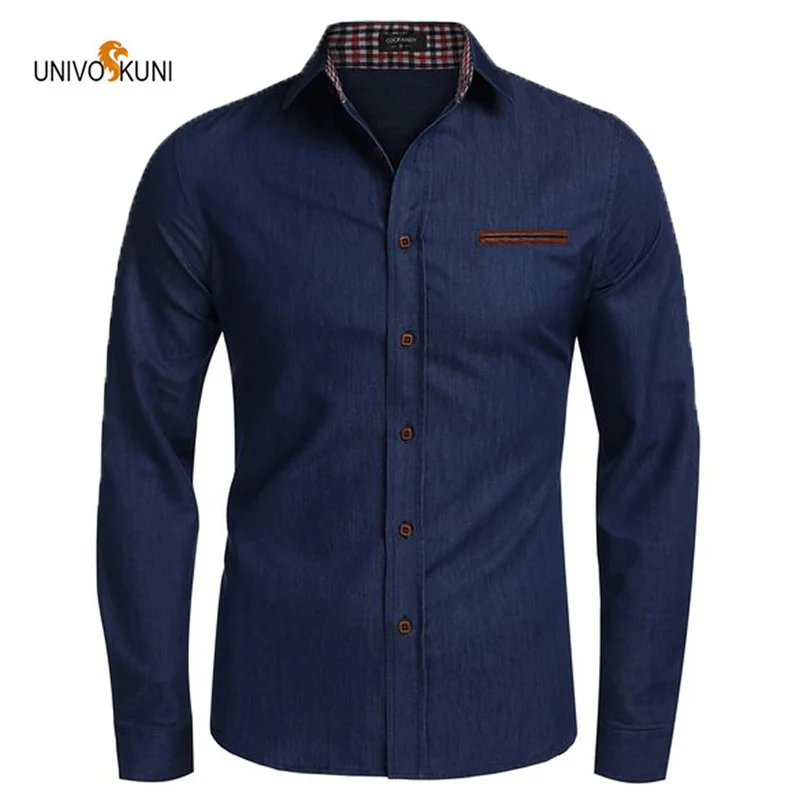 

UNIVOS KUNI Spring and summer Men's wild color trend casual shirt Slim size M-2XL WYR54