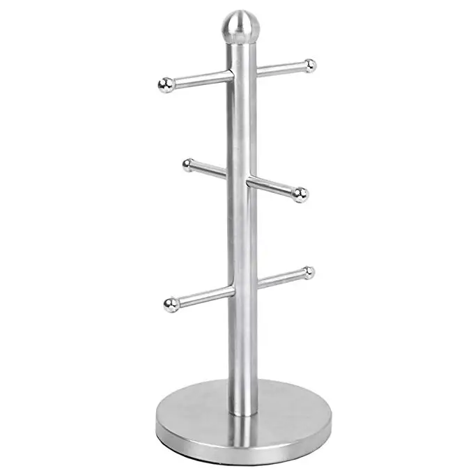 Stainless Steel Tree Shape Mug Rack Tree Tea Cup Storage Holder Stand Home Kitchen Mug Hanging Disp
