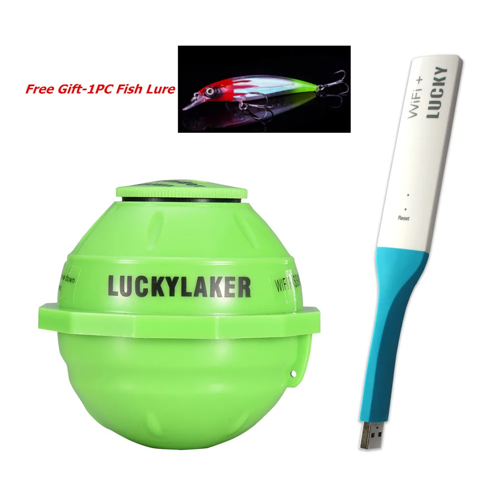 Glück FF916 Drahtlose WIFI Fisch Finder Tiefer Echolot 50 M/130ft Meer Alarm Tiefe für IOS Iphone Android-in Fischfinder aus Sport und Unterhaltung bei