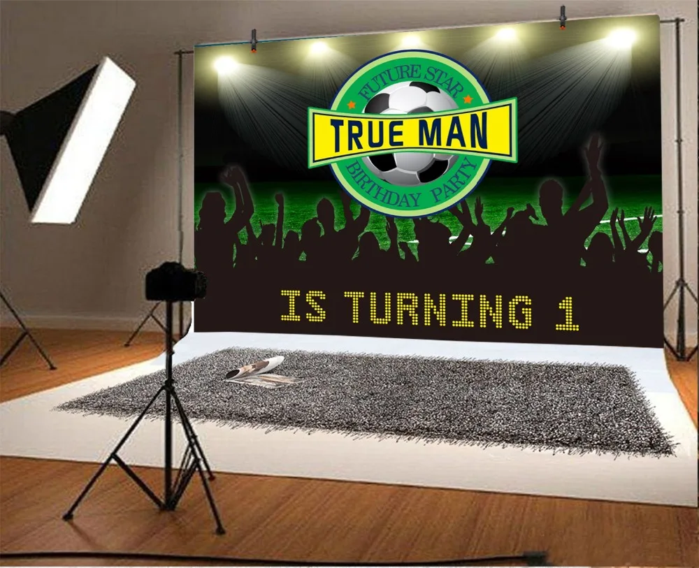 Laeacco Cartoon Football Baby Boy 1st Birthday Party Photography Backgrounds Customized Photographic Backdrops For Photo Studio Laeacco Cartoon Football Baby Boy 1st Birthday Party Photography Backgrounds Customized Photographic Backdrops For Photo Studio