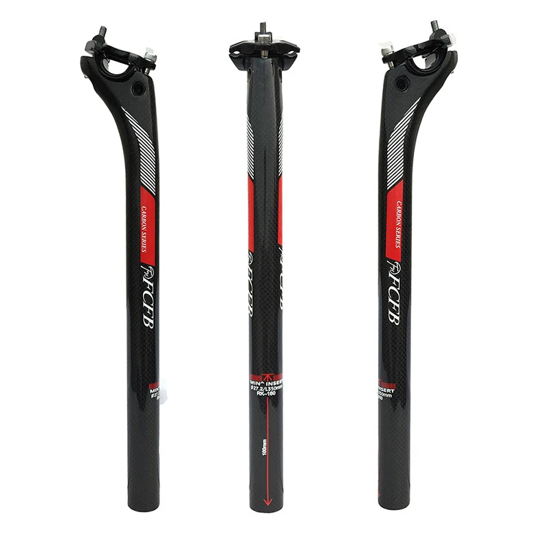 27.2/30.8/31.6*350/400mm Carbon Fibre Bicycle Bike Seatpost 3K Gloss