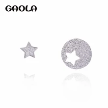 GAOLA Луна и звезда прозрачные камни кубический циркон серьги-гвоздики для женщин Рождественский подарок GLE7426Y