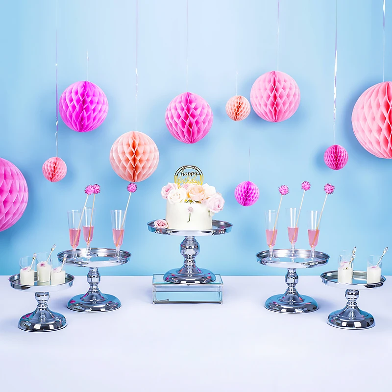 3pcs-5pcs Mirror Dessert Cupcake Stand, Tower Display for Weddings Events Parties Antique Decor Pedestal