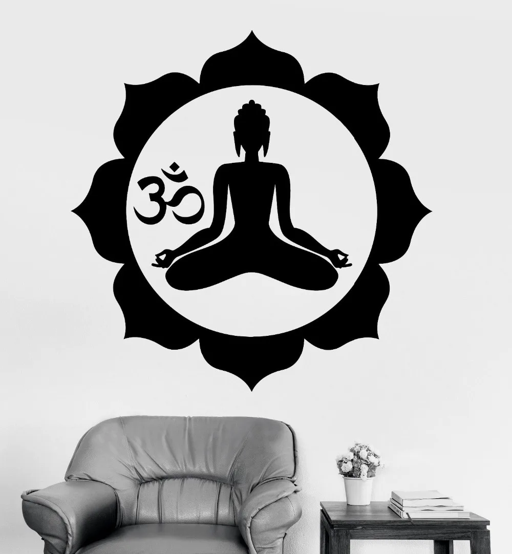 Buddha Meditation Mantra Zen Yoga Vinyl Decal Gym Home Decals PVC Wall