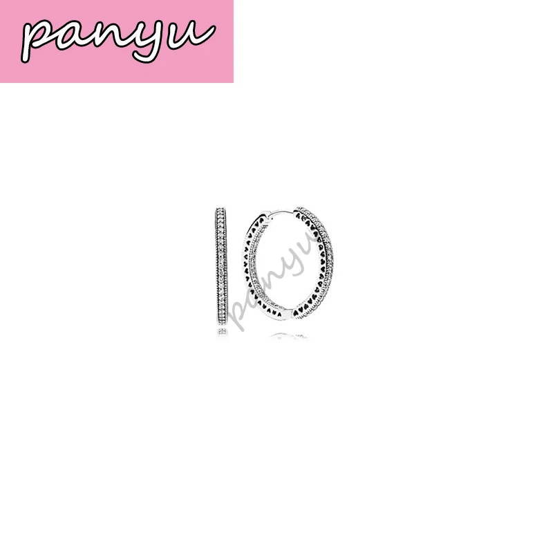 PAN Ear Nails Серебро 925 капли воды полые любящие ушные ногти подходят для Дня Святого Валентина DIY Серьги очаровательные ювелирные изделия