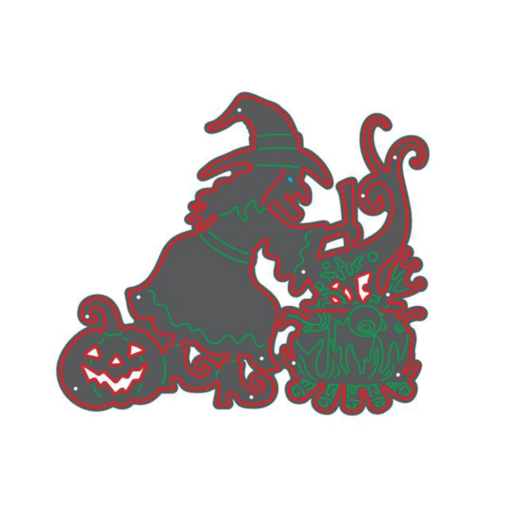 

New Halloween Evil Witch Crafts Die Cut Metal Cutting Dies For Scrapbooking Photo Album Embossing Paper Decorative 100*87mm