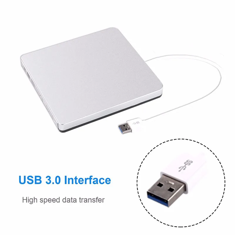 

USB 3.0 DVD Drive External Optical Drive DVD/CD RW Writer Recorder Burner DVD-ROM Player Portable for Laptop Desktop Windows 10