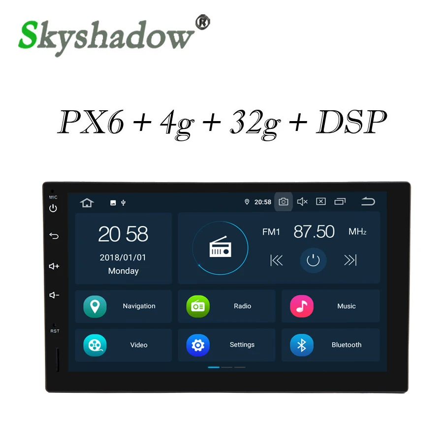 

PX6 IPS DSP Android 9.0 4GB RAM+32GB Car multimedia player 2 Din for Universal RDS Radio GPS map Bluetooth 4.0 wifi