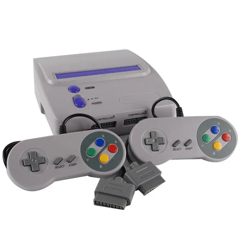 Новая ТВ Видео игровая консоль для 16-битных игр Snes с двумя Проводные джойстики