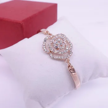 

boutique rose flower crystal bracelet bangle for women