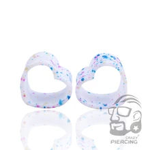 Популярные 1 пара в стиле панк акриловые полые в форме сердца Двойные вспышки тоннели для ушей ушные датчики пробки ювелирные изделия для тела