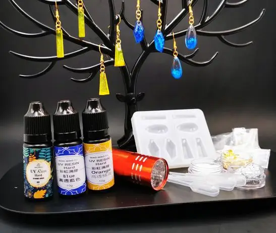 

27Pcs/Set DIY Earring Making Kit UV Resin Casting Mold Silicone Making Jewelry Pendant Clip Hook Earrrings Mould Accessories