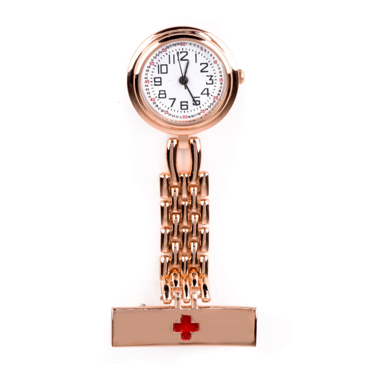 Shellhard Round Dial Red Cross Nurse Watches  3 Colors Brooch Fob Quartz Nurse Clip on Hanging Medical Pocket Watch