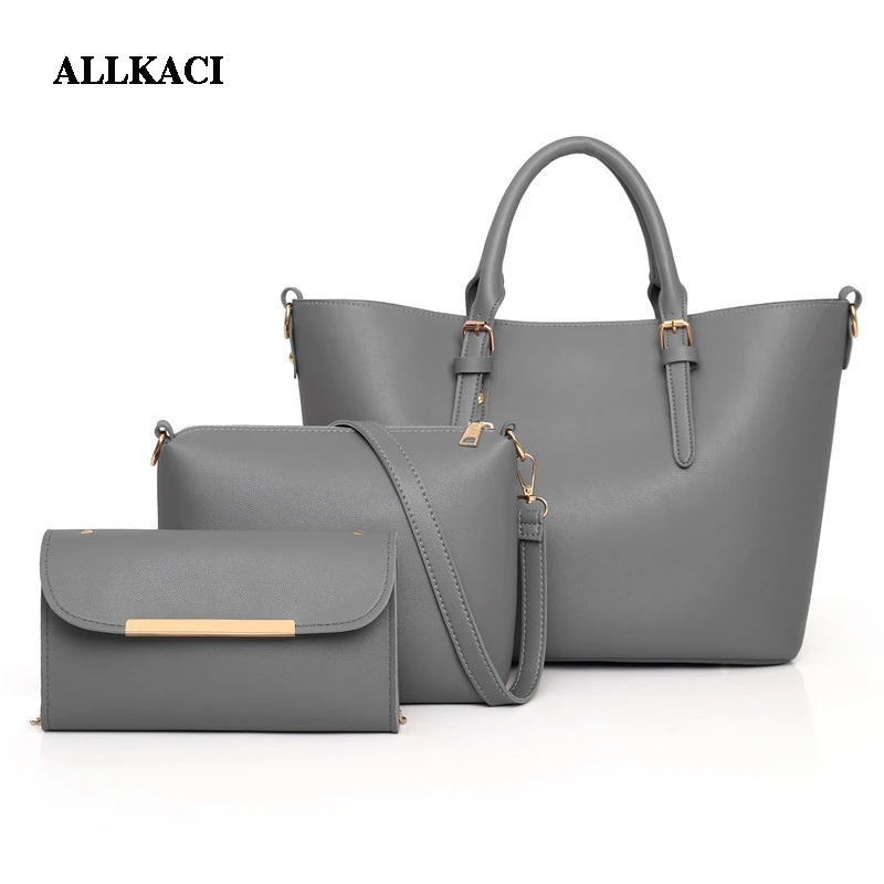 

ALLKACI 3 Sets Women Handbag Shoulder Bags Tote Purse Leather Ladies Messenger Luxury Handbags Women Designer Shoulder Bag 5051