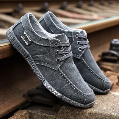 

Shoes Men Sneakers 2019 New Denim Lace-up Canvas Shoes Mens Footwear Plimsolls Breathable Sneaker Casual Shoes zaptillas hombre