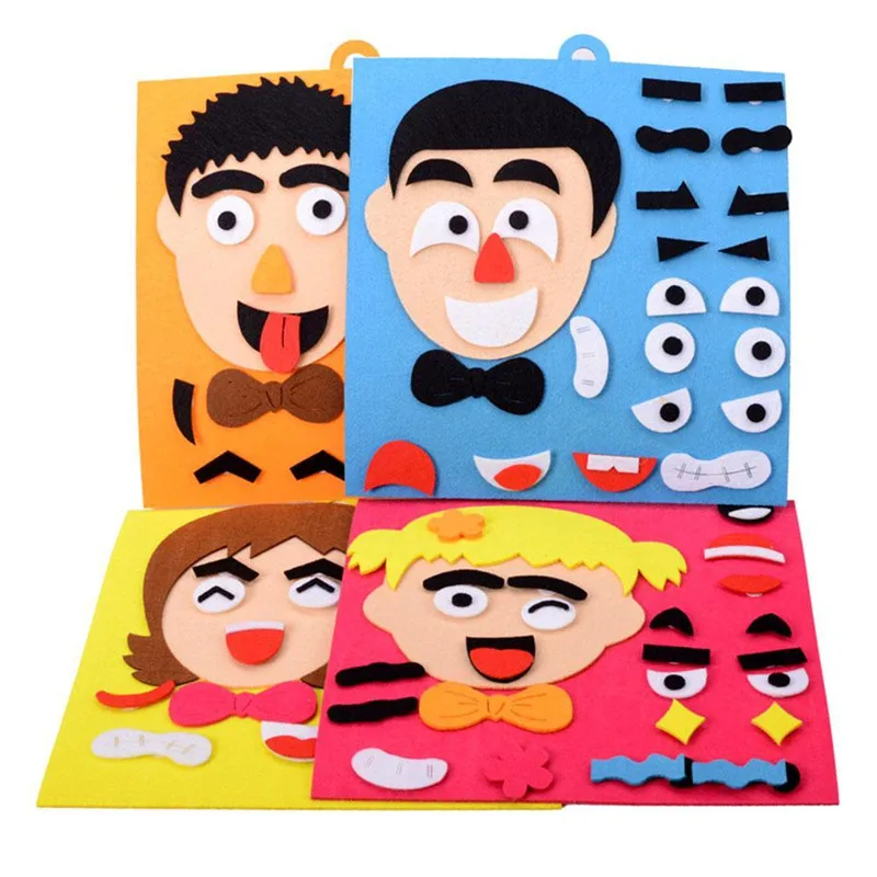 Dongzhur DIY игрушки 3D мимика головоломки для сборки игрушки наклейки с изображением эмоций детский сад развивающие игрушки