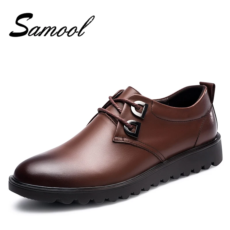 

2018 Business Genuine Leather Men Solid Color Formal Shoes Office Wedding Dress Loafer Shoes Comfortable Male Lace Up Shoe Lx5