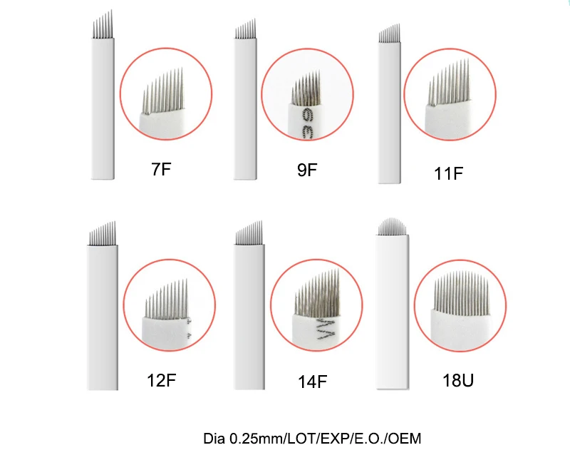 MZ красота игла для микроблейдинга иглы татуировки Agujas Tebori microblade pmu 3D вышивка расходные материалы для тату с лотом № EXP Dia0.25