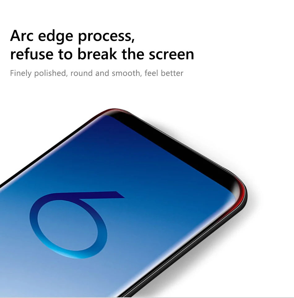 !ACCEZZ Curved Coverage Tempered Glass Film For Samsung S8 S9 Plus Note 8 Anti-fingerprint Protector Screen Front Clear Films (4)