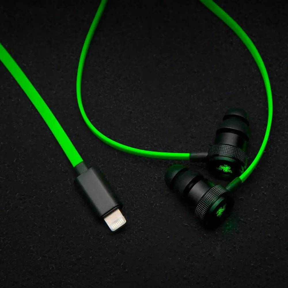 Razer Hammerhead iOS Lightning Earbuds DAC Custom-Tuned Dual-Driver Technology - in-Line Mic Headphones Handsfree 21 5