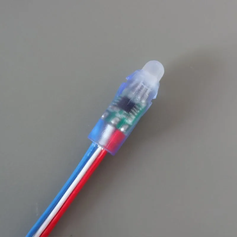 Цветной провод(20AWG) прибор приемно-DC5V 12 мм сквозное отверстие WS2811 led Smart Pixel узел, IP68 Номинальная; 50 шт. на нитке