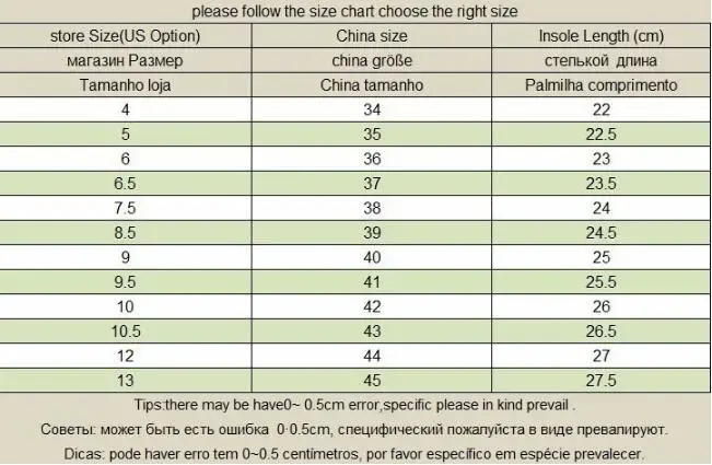 size chart
