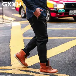 Большие размеры XXL-6XL мужские джинсы GxxH Новые мужские свободные простые стрейч очень большие прямые брюки черные джинсы женские джинсы