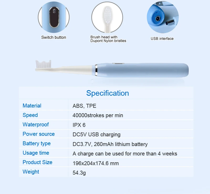 Электрическая зубная щетка перезаряжаемая для взрослых с таймером забота о зубах как стоматолог usb зарядка отбеливание зубов с 4 режимами 551