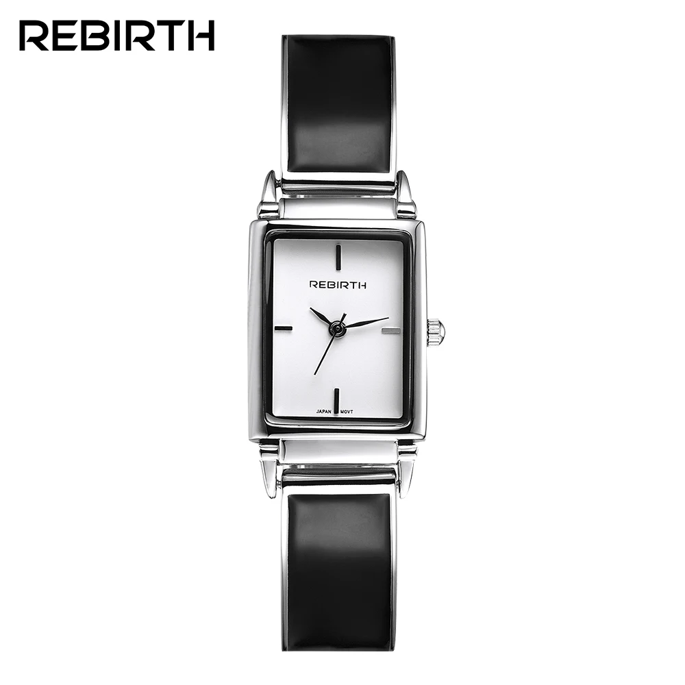 

REBIRTH Luxury Brand Quartz Watch Women rectangle Stainless steel band female clock Bracelet Lady Casual Wristwatch gift New