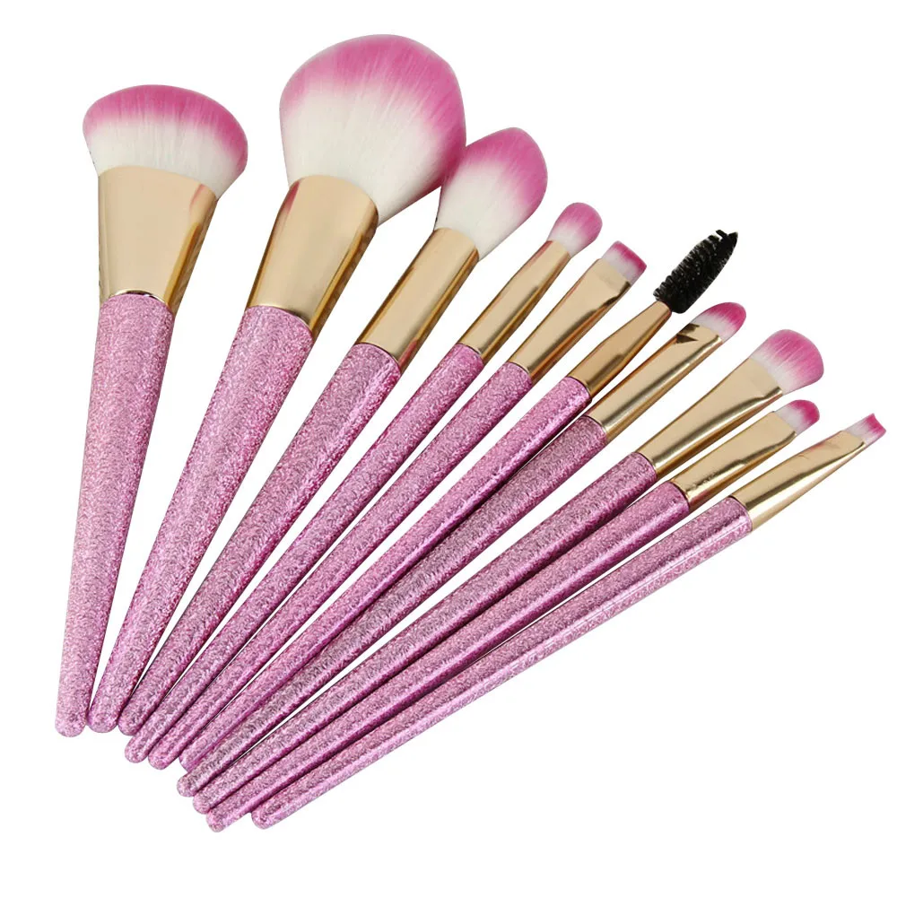

Best Deal New 10Pcs/set Makeup Brush Set tools Cosmeitc Pink Handle Soft Brush Toiletry Kit Wool Make Up Brush Set