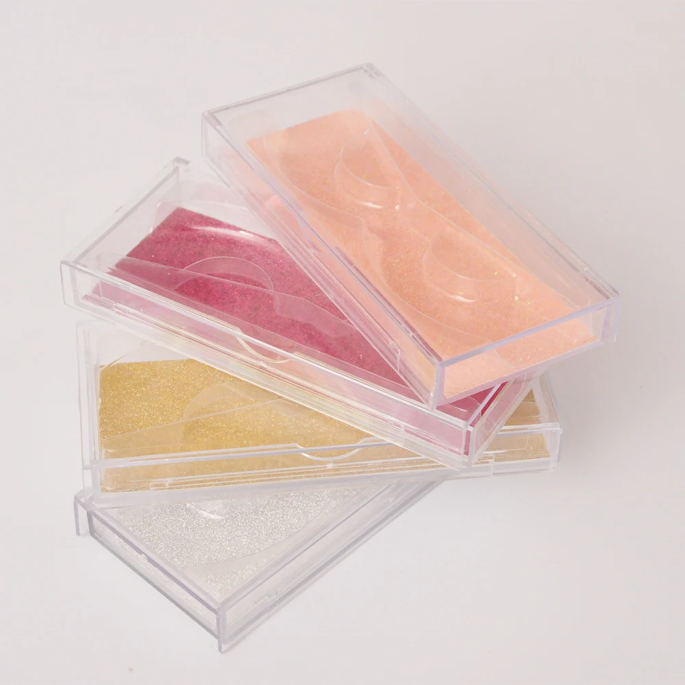 

wholesale 20/pack false eyelashes packaging box mink lash boxes packaging custom Logo transparent plastic clear Case with trays