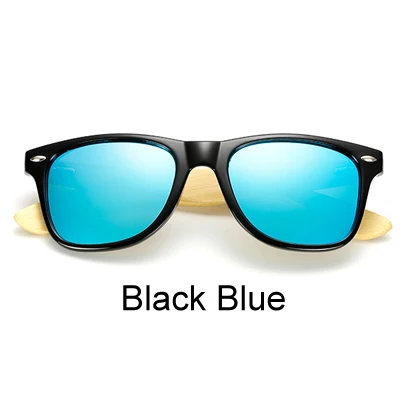 Ralferty, настоящие бамбуковые солнцезащитные очки, мужские, поляризационные, женские, черные, солнцезащитные очки, мужские, UV400, солнцезащитные очки, водительские очки, деревянные очки, оттенки - Цвет линз: Black Blue