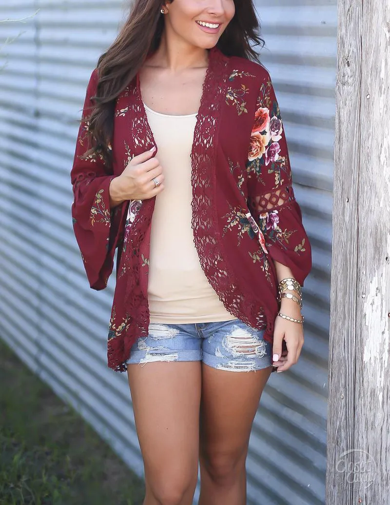 Gladiolus 2019 Spring Womens Tops And Blouses Loose Floral Print Flare Sleeve Lace Women Kimono Cardigan Summer Shirts Plus Size (65)
