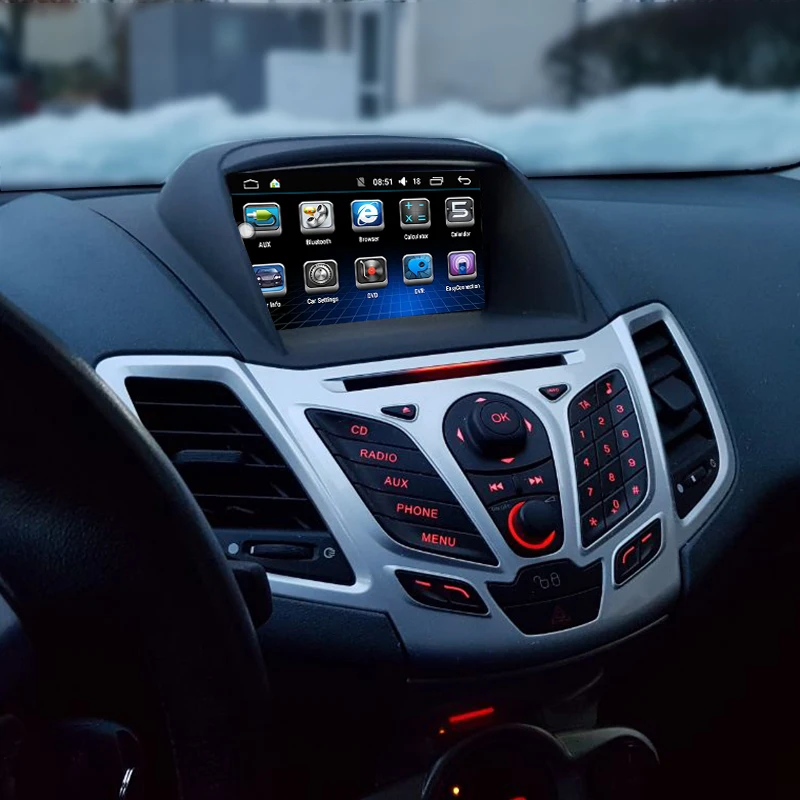 Sale Quad core Android 9.0 Car DVD For Fiesta 2009 2010 2011 2012 2013 2014 2015 2016 Auto Radio GPS Navigation Audio Video DAB+ WiFi 1