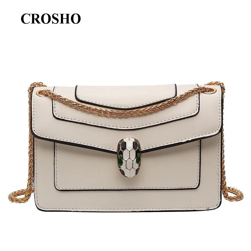 

CROSHO Spring and Summer New Single Shoulder Bag Personality Snakehead Small Square Bag with Cross-body Bag