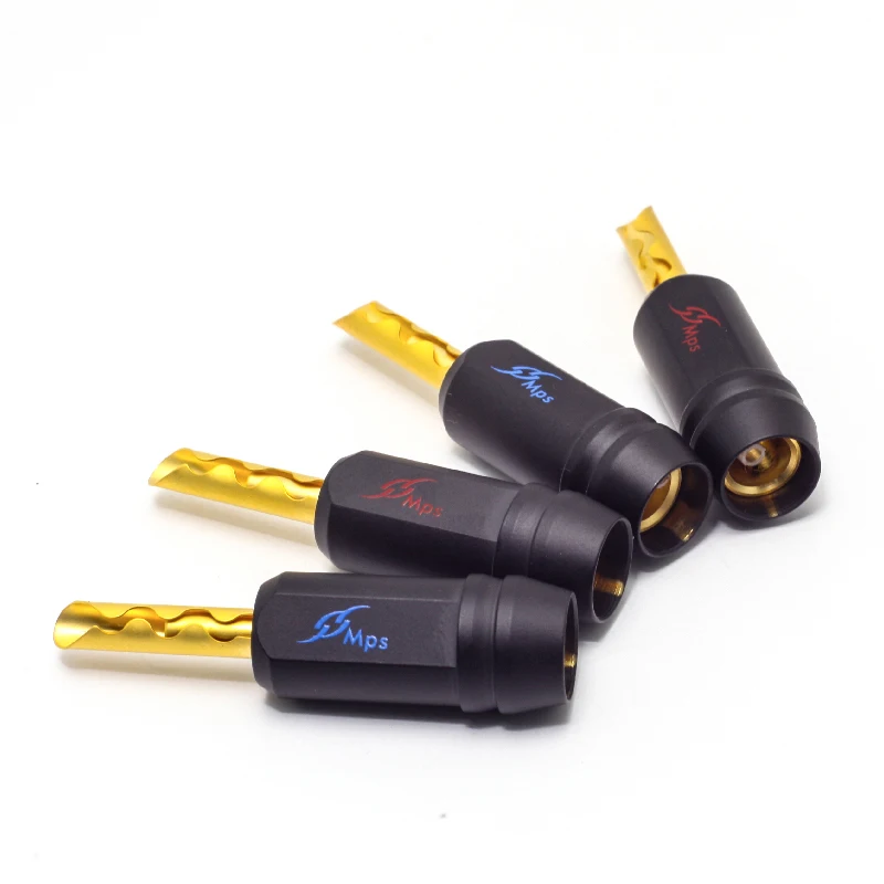 

HiFi MPS Shark-5 HiFi Speaker Banana Plugs pure copper Audio Jack Connector 24K gold Plated Amplifier Speaker connector 1Pair