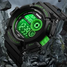 SKMEI Брендовые спортивные мужские часы, стильные водонепроницаемые Модные Военные часы, ударостойкие мужские роскошные светодиодный цифровые часы для мужчин