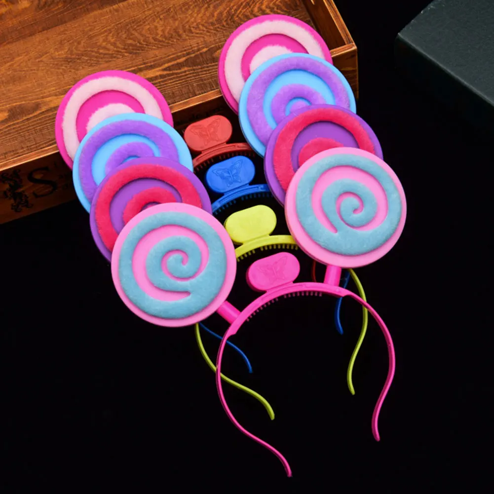 Светящиеся наголовный обруч кошелек с застежкой леденец обруч светящиеся пластиковая игрушка подарок для вечерние карнавальный Забавный светодиодный косплей игра орнамент детский подарок