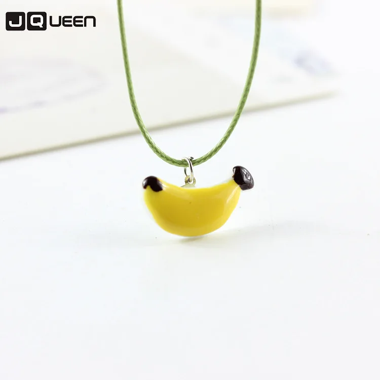 

New Summer Fresh Girl Jewelry Wholesale Fruit Pineapple Banana Dragon Fruit Ceramic Necklace Lovely Girl Creative Gift Dropship