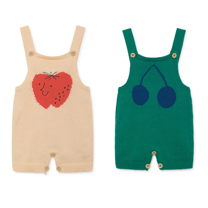 

2019 Bobo C** Baby Kint Rompers Summer Infant Brand Clothing Cherry AppleTiny Cottons Baby Boys Girls One-piece Crochet Romper