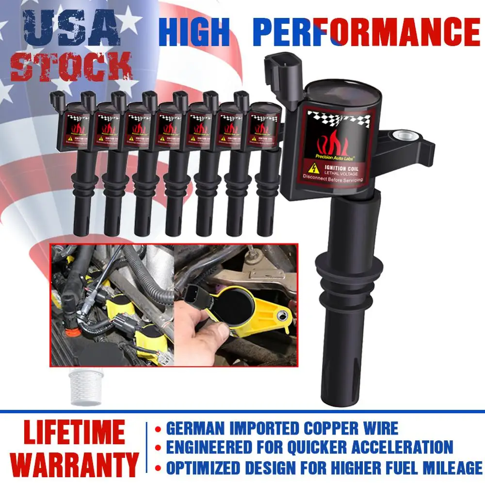 

Carbole 8-Pack Black Ignition Coil for Ford Falcon BA BF F-150 XLT for Mercury for Lincoln DG511 FD-508, UF-537