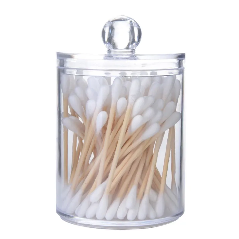 

Cotton Swab Pad Desktop Storage Box Transparent Acrylic Cosmetics Plastic Storage Box Makeup Tool Kit XZ78
