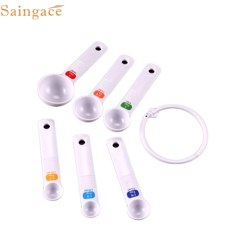 D 5 High Cost Effective White Measuring Spoon Tea Scoop Teaspoon Baking