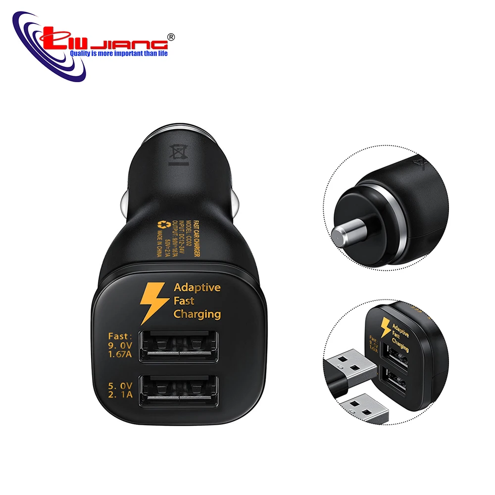 

WOJOQ Car Charger For Samsung S8 Note 8 Fast Charger QC2.0 USB Phone Charger Dual USB For Xiaomi Huawei Mobile Phone Charging